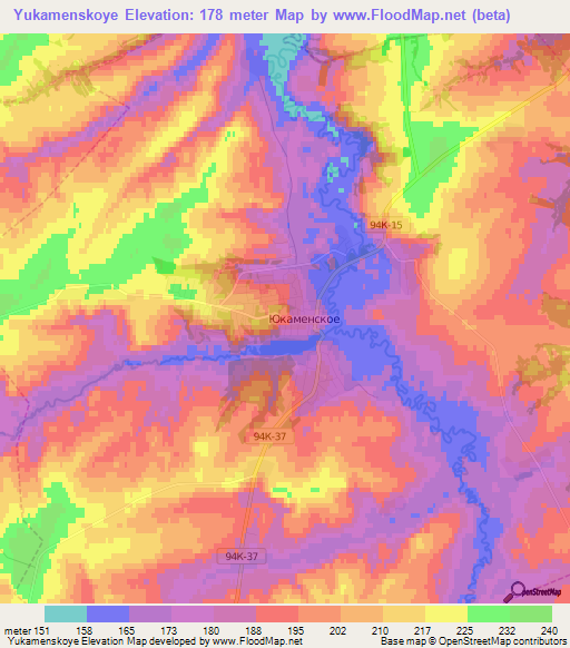 Yukamenskoye,Russia Elevation Map