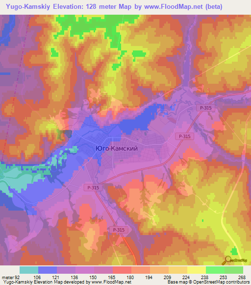 Yugo-Kamskiy,Russia Elevation Map