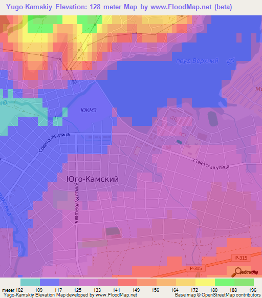 Yugo-Kamskiy,Russia Elevation Map