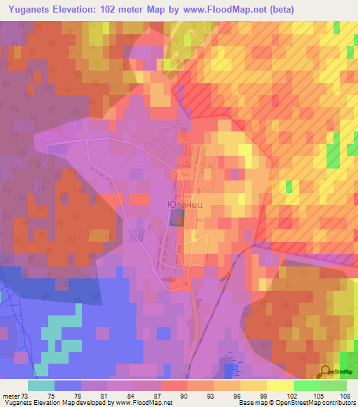 Yuganets,Russia Elevation Map