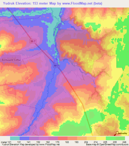 Yudruk,Russia Elevation Map