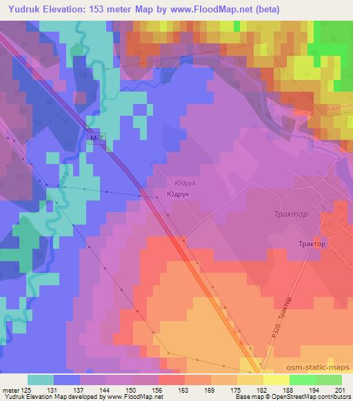 Yudruk,Russia Elevation Map