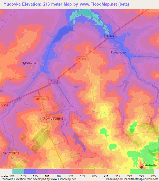 Yudovka,Russia Elevation Map