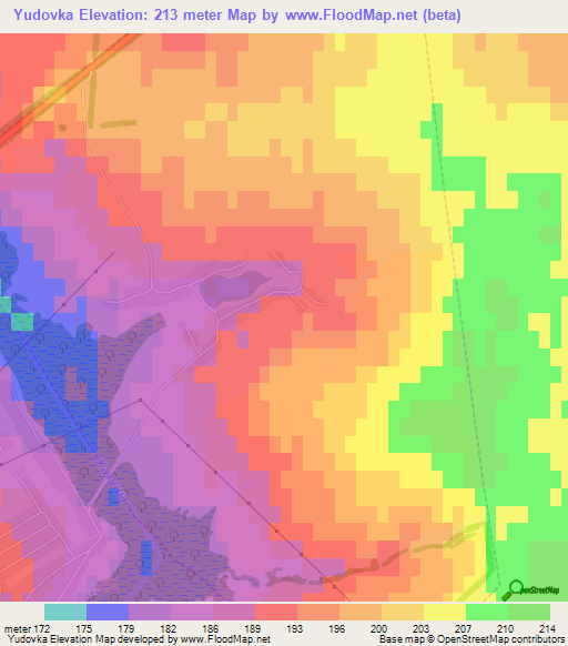 Yudovka,Russia Elevation Map