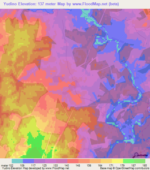 Yudino,Russia Elevation Map