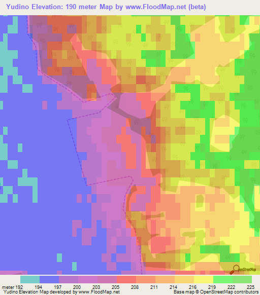 Yudino,Russia Elevation Map