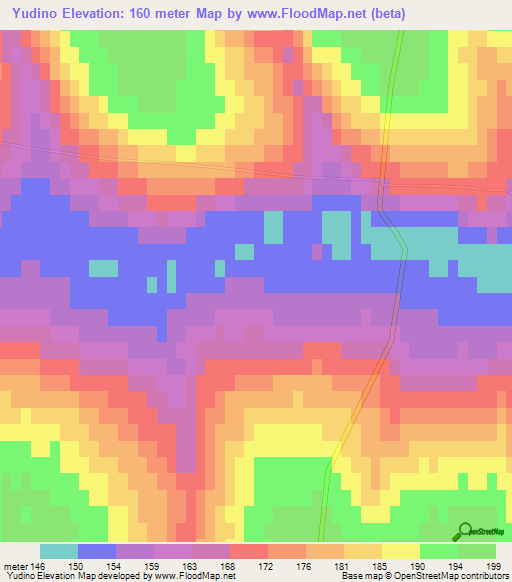 Yudino,Russia Elevation Map