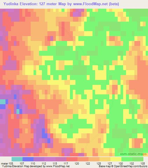 Yudinka,Russia Elevation Map