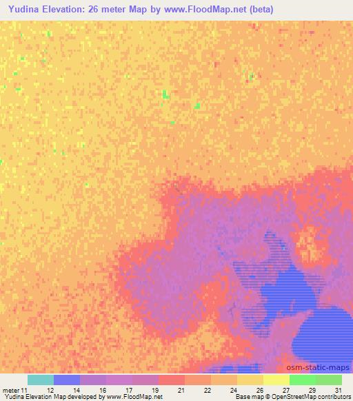 Yudina,Russia Elevation Map