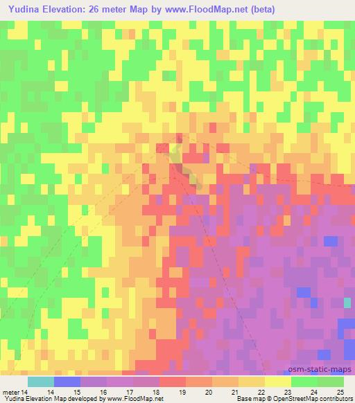 Yudina,Russia Elevation Map