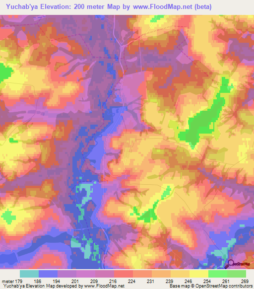 Yuchab'ya,Russia Elevation Map