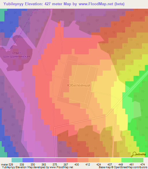 Yubileynyy,Russia Elevation Map