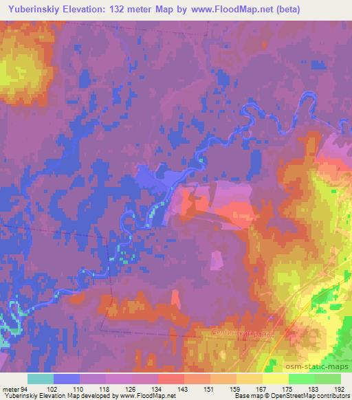 Yuberinskiy,Russia Elevation Map