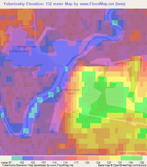 Yuberinskiy,Russia Elevation Map