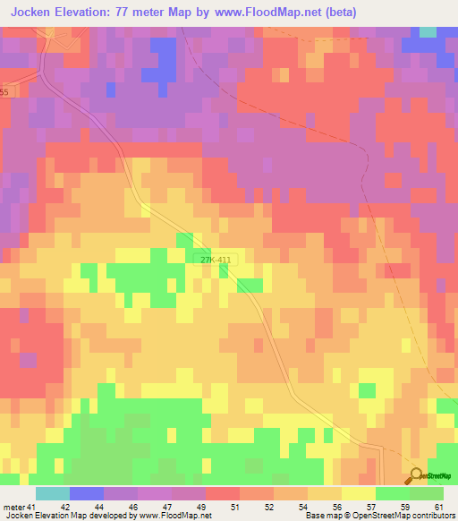 Jocken,Russia Elevation Map