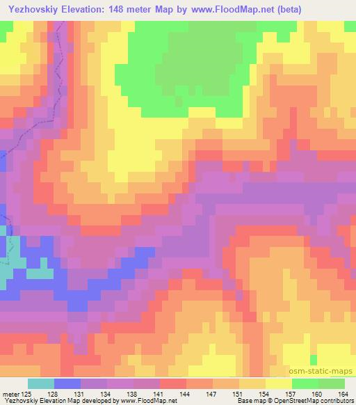 Yezhovskiy,Russia Elevation Map