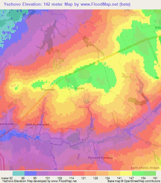 Yezhovo,Russia Elevation Map