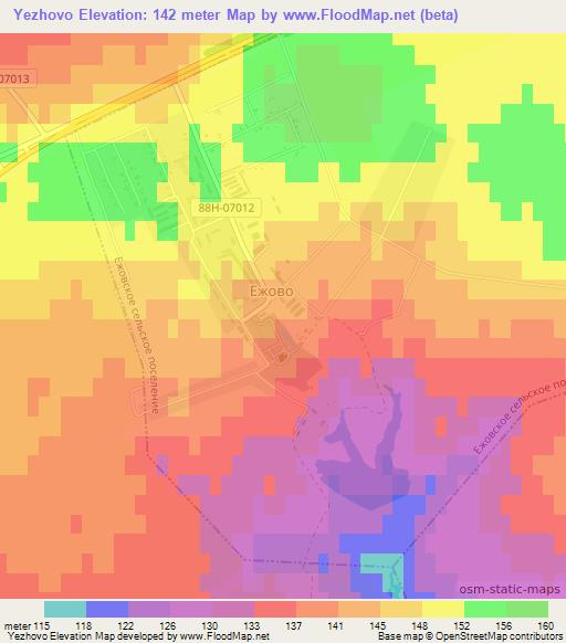 Yezhovo,Russia Elevation Map