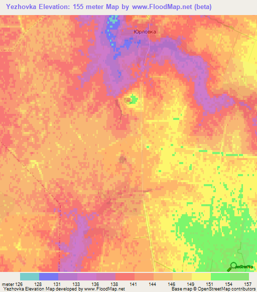 Yezhovka,Russia Elevation Map