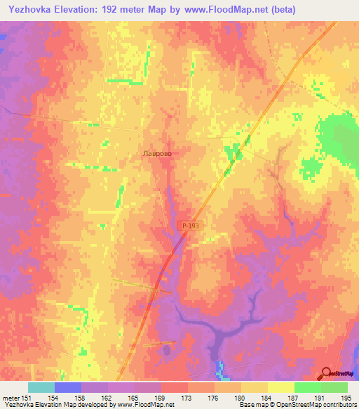 Yezhovka,Russia Elevation Map