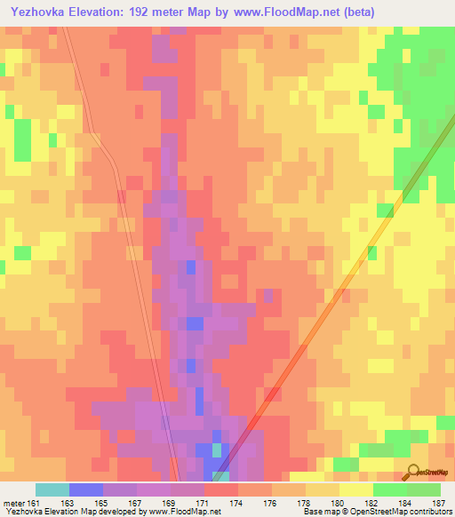 Yezhovka,Russia Elevation Map