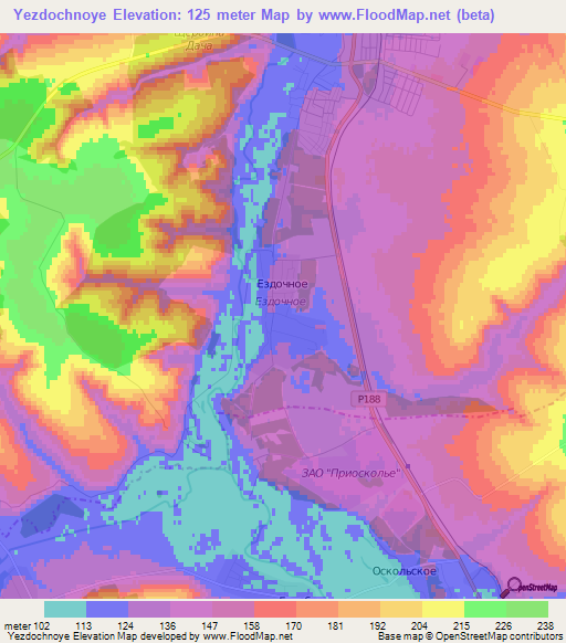 Yezdochnoye,Russia Elevation Map