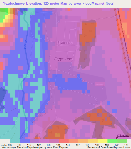 Yezdochnoye,Russia Elevation Map