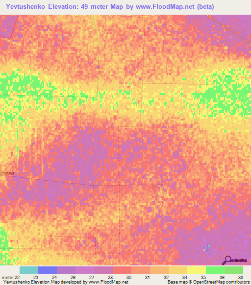 Yevtushenko,Russia Elevation Map