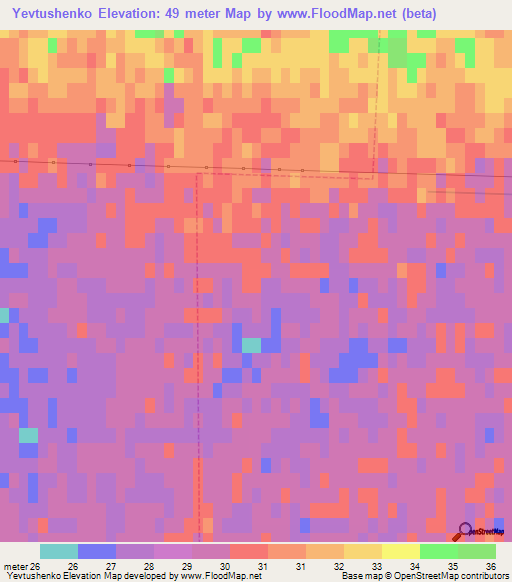 Yevtushenko,Russia Elevation Map