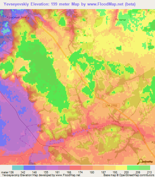 Yevseyevskiy,Russia Elevation Map