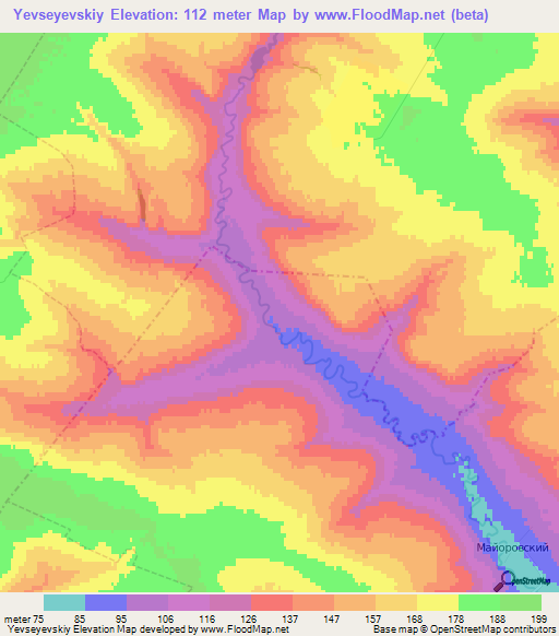 Yevseyevskiy,Russia Elevation Map