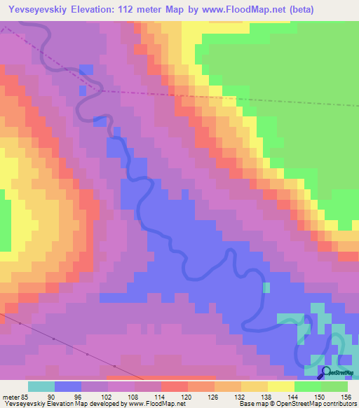 Yevseyevskiy,Russia Elevation Map