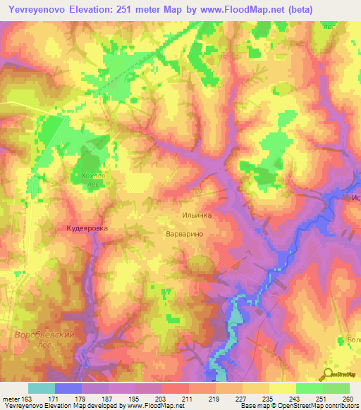 Yevreyenovo,Russia Elevation Map