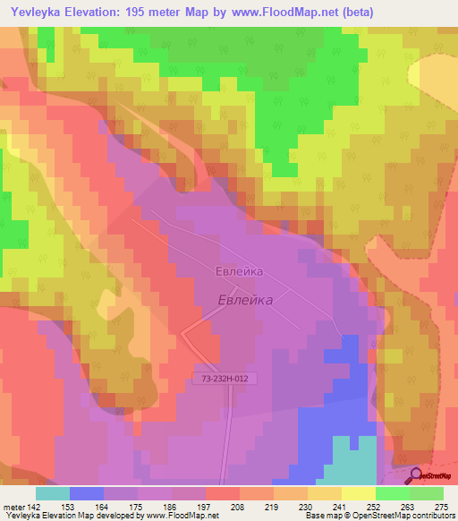 Yevleyka,Russia Elevation Map