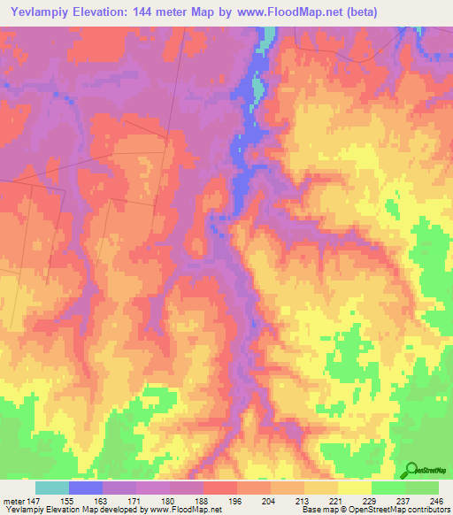 Yevlampiy,Russia Elevation Map