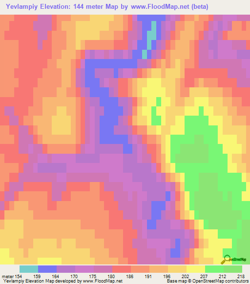 Yevlampiy,Russia Elevation Map