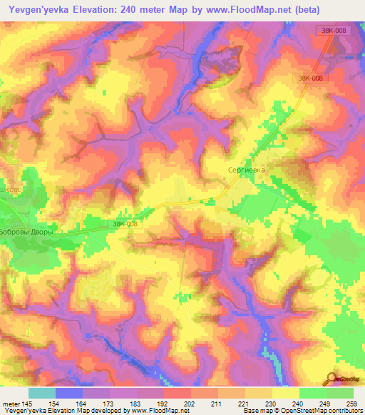 Yevgen'yevka,Russia Elevation Map