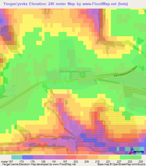 Yevgen'yevka,Russia Elevation Map