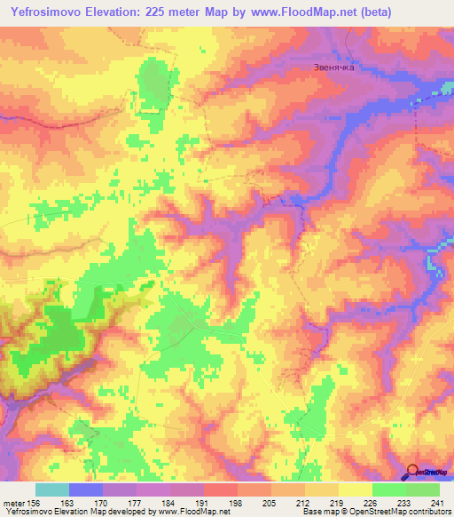 Yefrosimovo,Russia Elevation Map