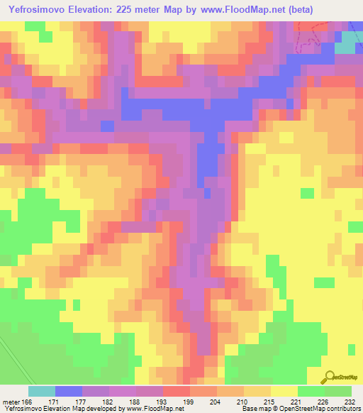 Yefrosimovo,Russia Elevation Map