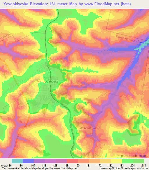 Yevdokiyevka,Russia Elevation Map