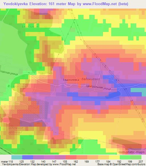 Yevdokiyevka,Russia Elevation Map