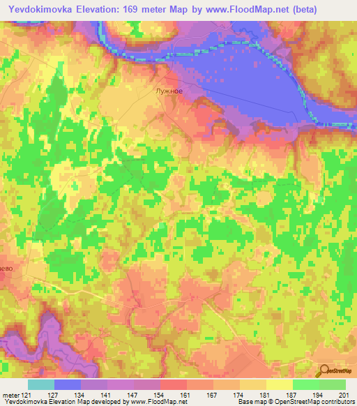 Yevdokimovka,Russia Elevation Map