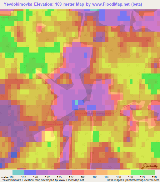 Yevdokimovka,Russia Elevation Map