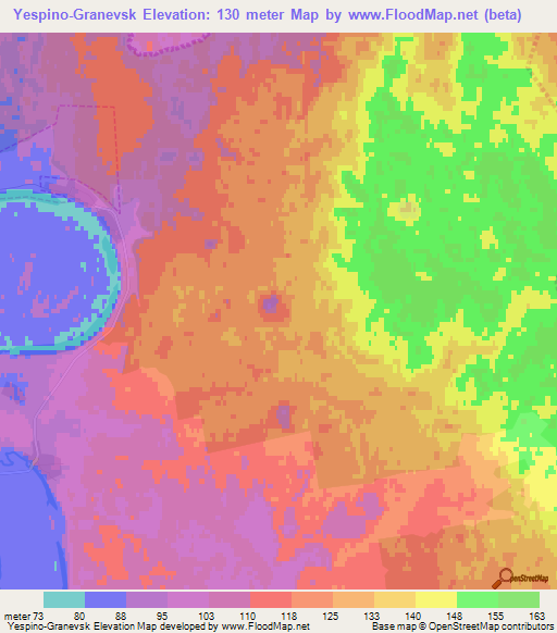 Yespino-Granevsk,Russia Elevation Map