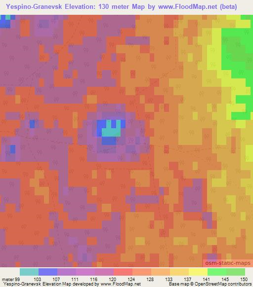 Yespino-Granevsk,Russia Elevation Map