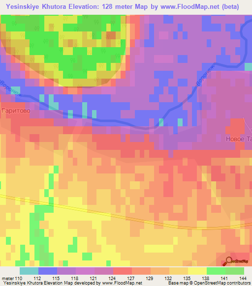 Yesinskiye Khutora,Russia Elevation Map