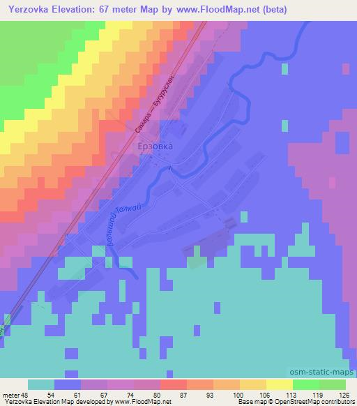 Yerzovka,Russia Elevation Map