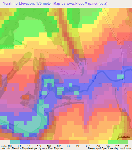 Yerzhino,Russia Elevation Map