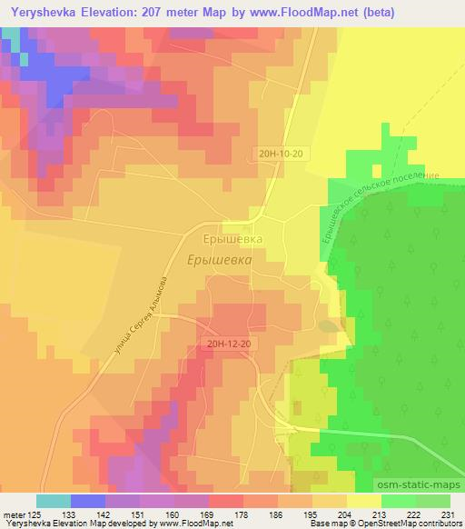 Yeryshevka,Russia Elevation Map